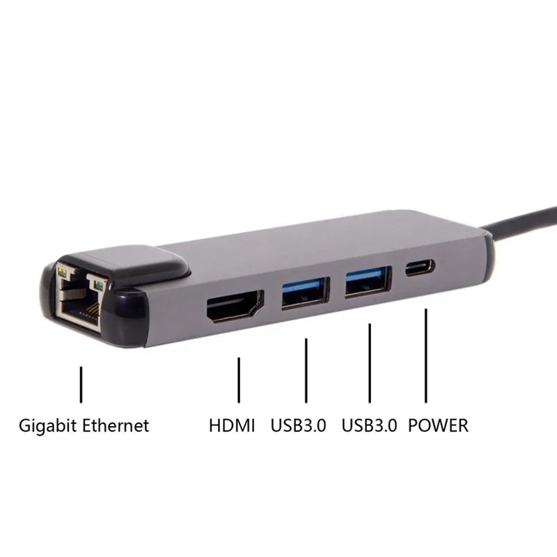 Для Macbook Pro huawei Коврики 20 Thunderbolt 3 USB C телефон Тип usb концентратор Hdmi 4 K до Gigabit Ethernet