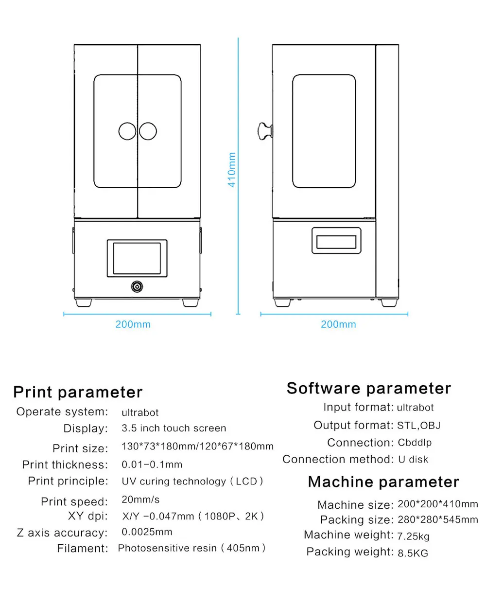 Tronxy ЖК 3d принтер УФ смоляный светильник-лечение DLP/lcd Impresora настольное Использование УФ смола