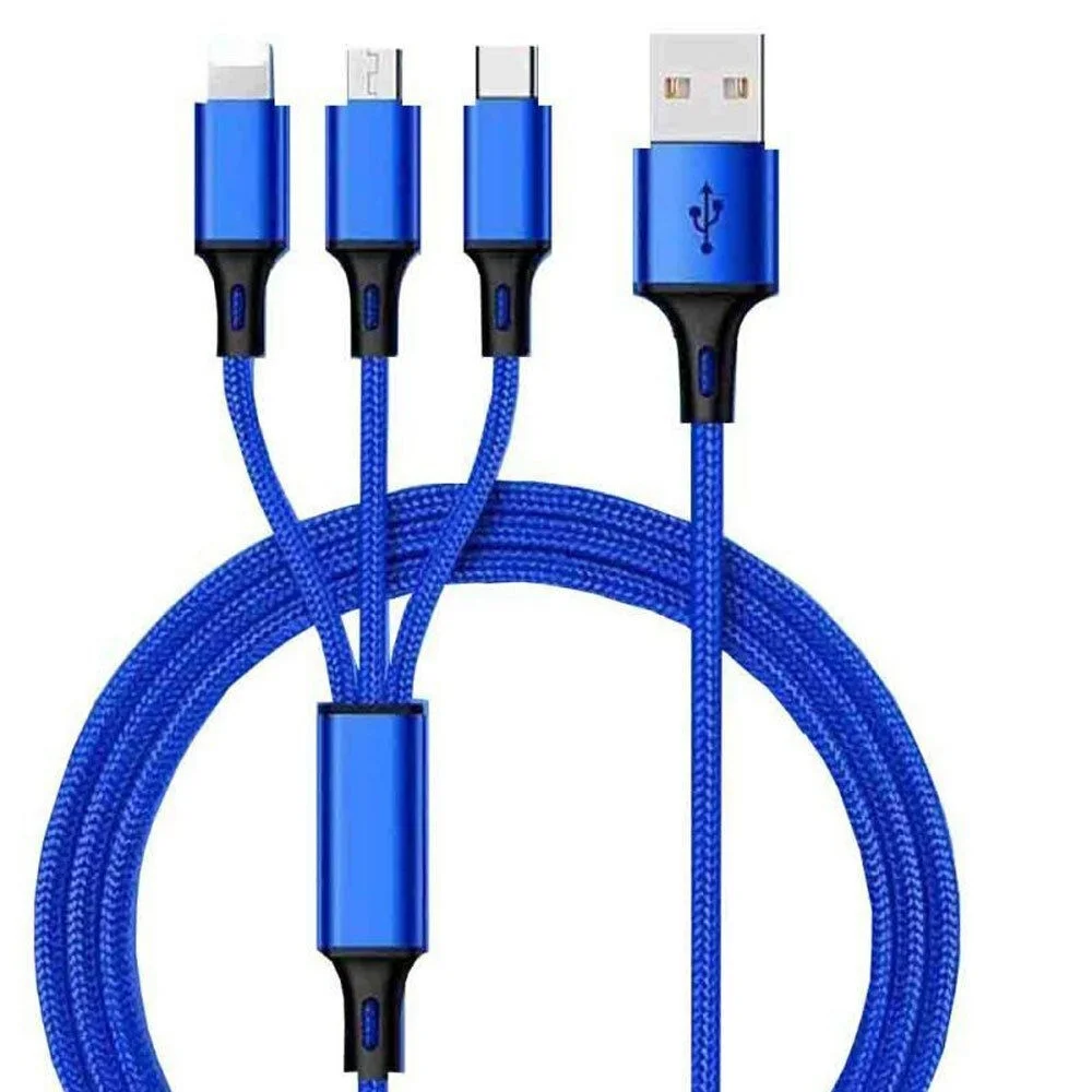 3 в 1 USB быстрая зарядка зарядное устройство кабель синхронизации данных шнур микро-usb порт IOS type C