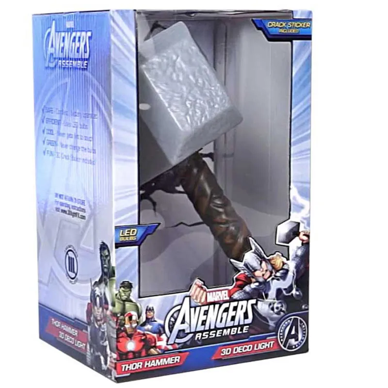 Лига Справедливости супергерой Chris Hemsworth Тор: Темный мир Thor Hammer 3D настенный светильник с светодиодный светильник 260 мм S588