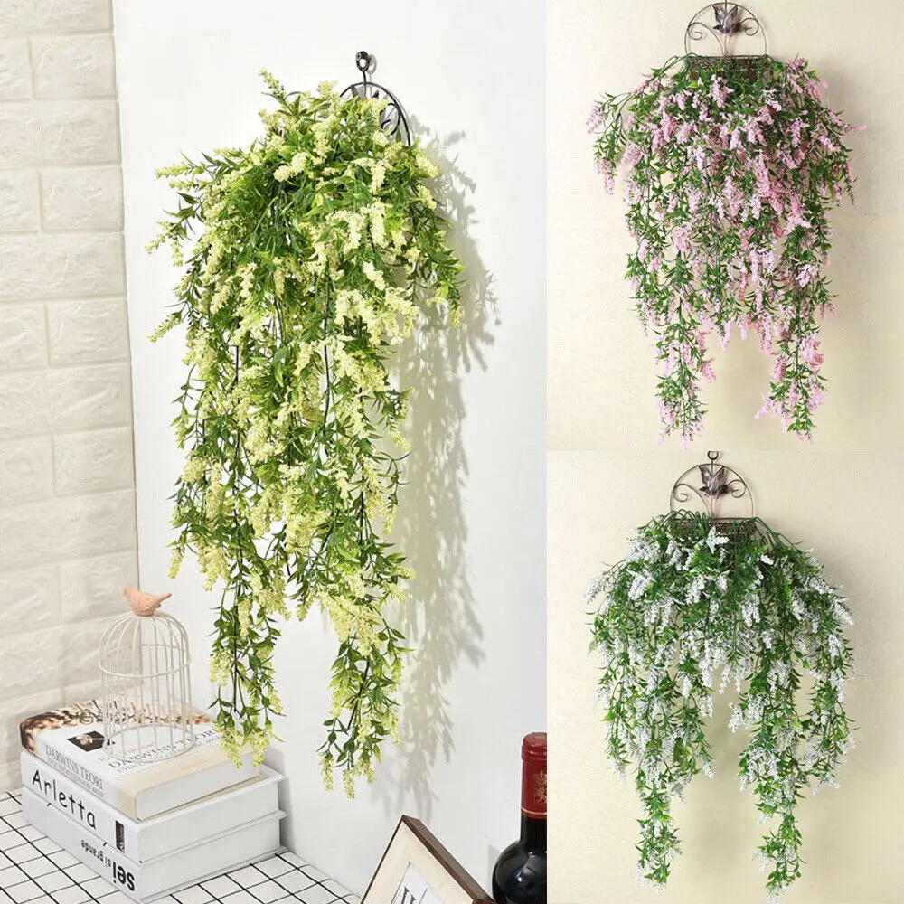 Фото Искусственные цветы лаванды настенные Висячие Цветы кучи лоза Веревка DIY Искусственные цветы лаванды настенные Висячие Цветы кучи лоза Веревка DIY