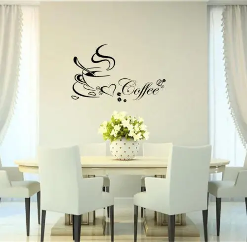 Съемный кухонный Декор кофейная чашка сердце домашняя Наклейка виниловая