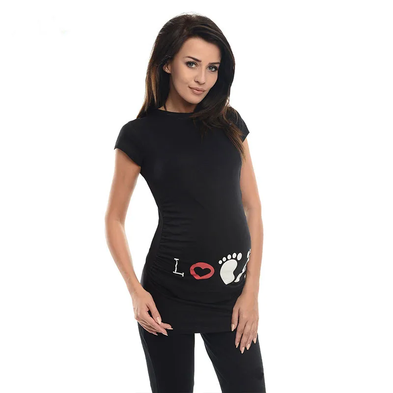 Одежда для беременных с забавным рисунком топы женская одежда футболки коротким