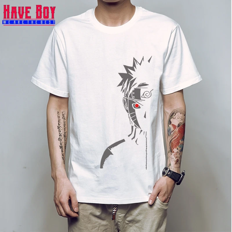 HAVE BOY Мужская модная футболка брендовые летние футболки Наруто Shippuden Red Sun аниме полосатая мужская футболка хлопок топ тройники HB196