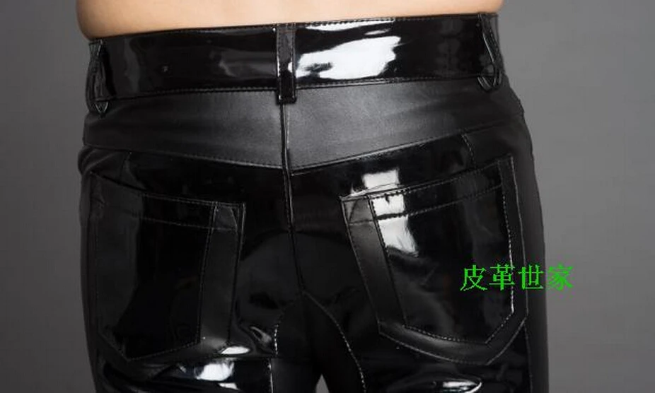 29 39! Мужские кожаные брюки стильные облегающие певицы мотоциклетные костюмы|fashion