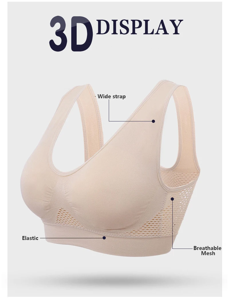 Breathable Mesh Sport Bra Top Women Hollow Out Cross Shockproof Push Up Yoga Bras For Fitness Running Gym Vest 2019 Newest | Спорт и