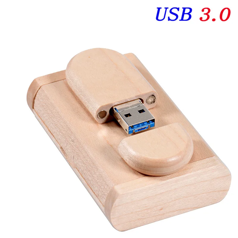JASTER деревянный+ в коробке флеш-накопитель USB 3,0 pendrive 4GB 16GB 32G 64GB 128GB U диск подарок(более 10 шт бесплатный логотип) интерфейс 2 в 1 - Цвет: Maple wood with box