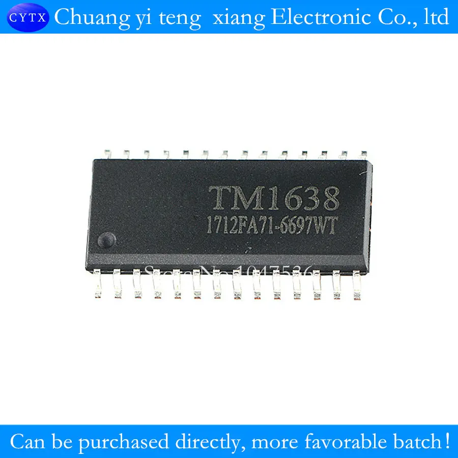 Новый патч TM1638 1638 специальный светоизлучающий диодный дисплей Драйвер IC SOP28 10