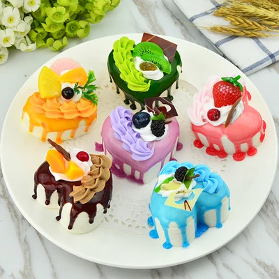 

Heart cream fruit cake food fake bread model dessert decoration props