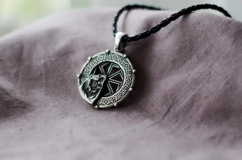 10 шт. Оптовая Викинг Медведь Подвеска славянский оберег символ солнце колесо