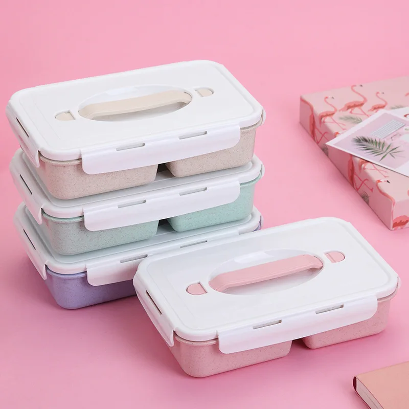 Separate lunch box Portable Bento Box Food Container Lunchbox Leakproof Microwave oven Dinnerware for Students BPA free | Дом и сад