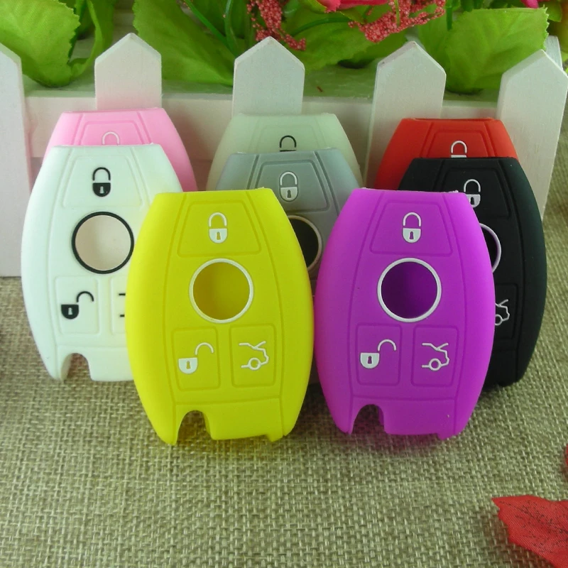 Чехол для автомобильного ключа силиконовый чехол с 3 кнопками Mercedes Benz W203 W204 W211 Clk