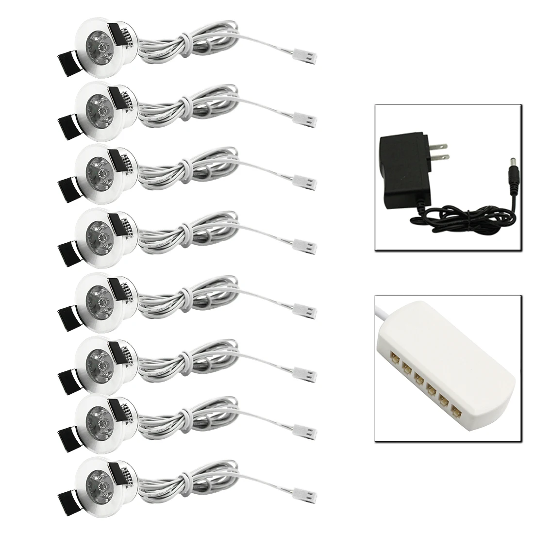 Standard set 8 lamp Hinnixy светодиодный серебристый мини светодиодный прожектор Dimmable СИД Downlights набор потолочный с дистанционным управлением встраиваемые 12V 1,5 Вт 27 мм выреза для подсветка для шкафов - Испускаемый цвет: Standard set 8 lamp