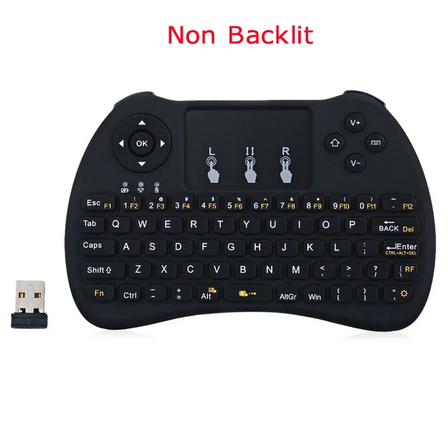 Мини Беспроводная QWERTY клавиатура 2,4 ГГц воздушная мышь с подсветкой умный Многофункциональный тачпад игровая клавиатура для ПК Android tv Box HTPC - Цвет: Non Backlit