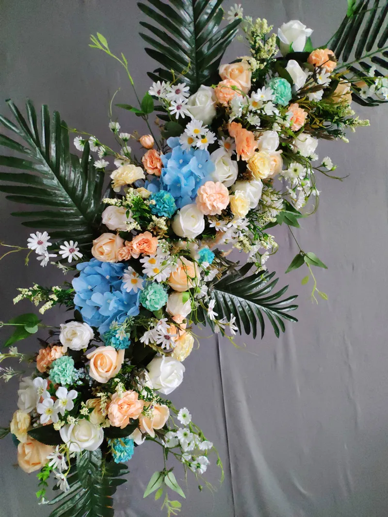 Новый высококлассный Свадебный центральный Золотое кольцо Арка с цветком набор