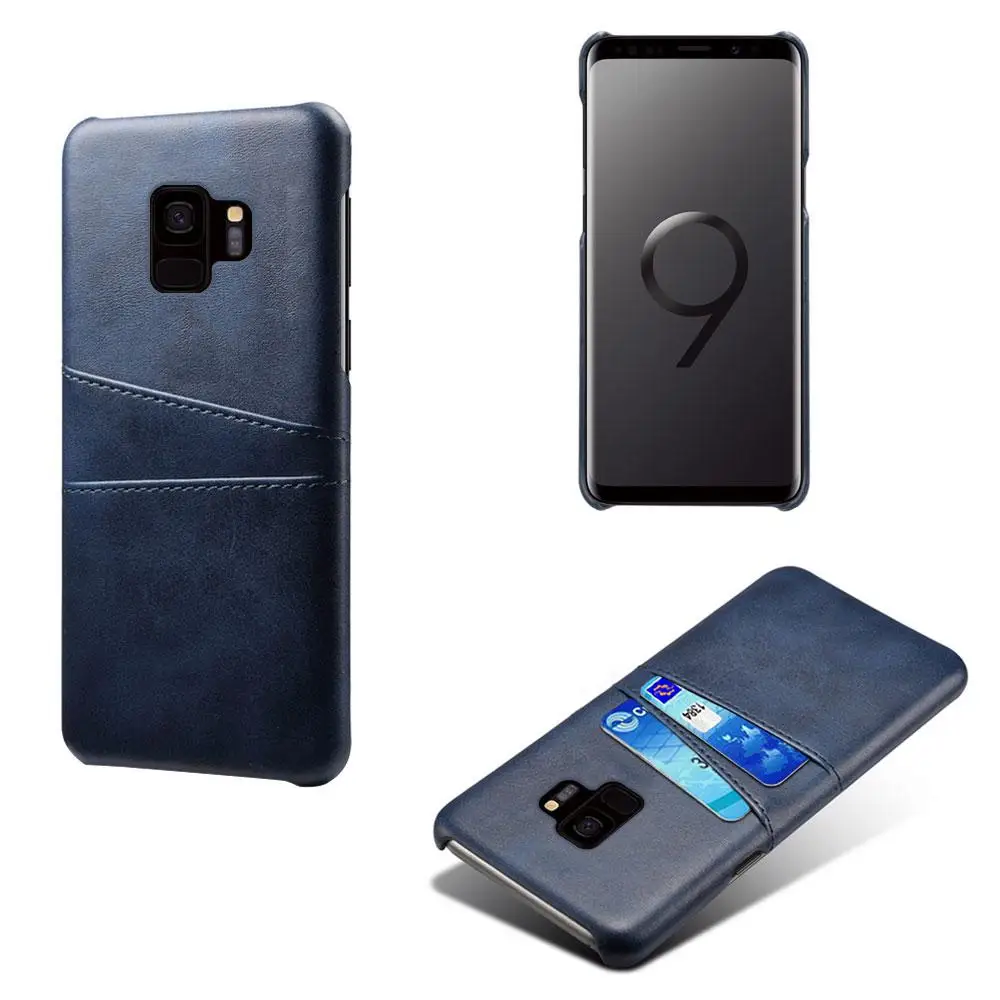Navy Blue Роскошный чехол для samsung Galaxy Note 9, 8, 5, 4, S10 Plus, S9, S7, S6 Edge Plus, тонкий чехол с отделениями для карт из искусственной кожи+ чехол для ПК, для S10E, S10+ чехол - Color: Navy Blue