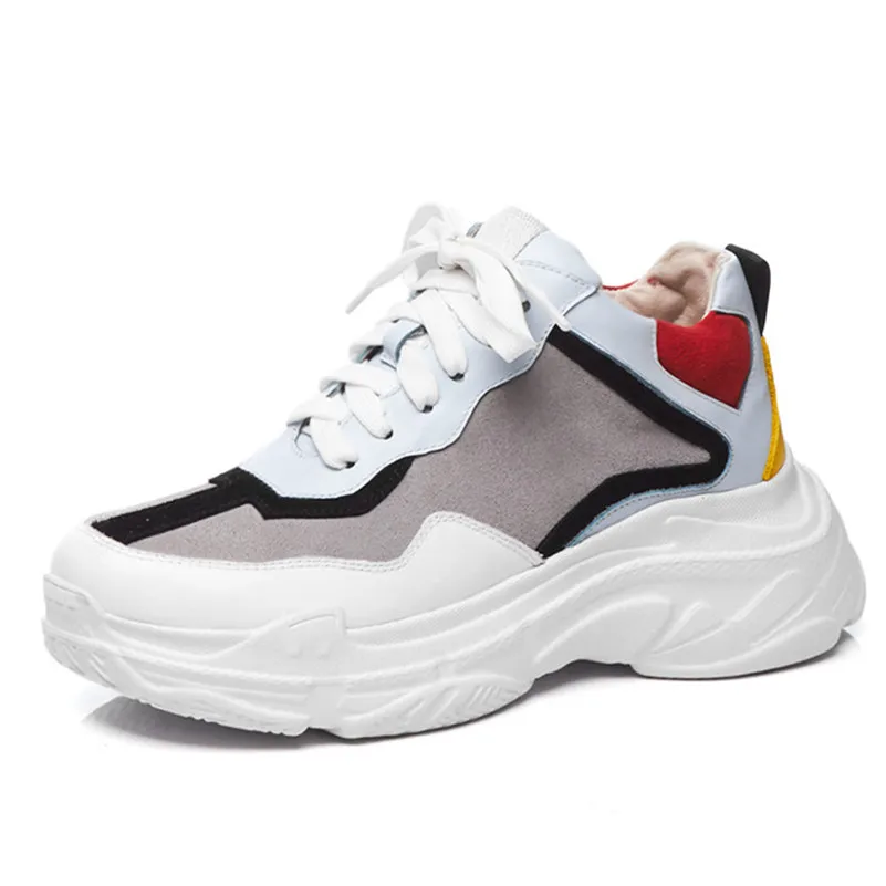 Женские кроссовки на плоской подошве FEDONAS дышащие платформе с закругленным