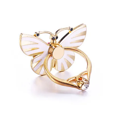 White butterfly Металлический сверло лебедь кольцо Пряжка телефон сцепление Suef телефон держатель Удобный многоцветный палец держатель. Телефон Стенд телефон стенд поп сокет попсокет держатель длятелефонапопсокет для телефона - Цвет: White butterfly