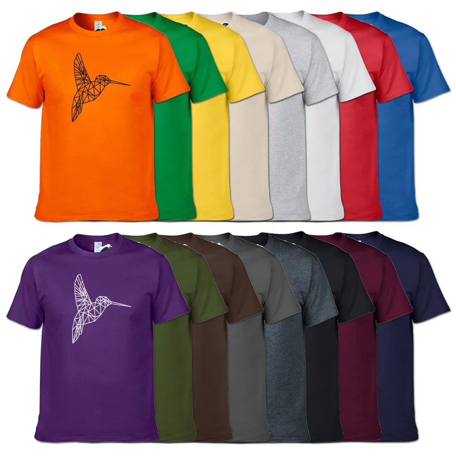 Футболка в стиле Харадзюку с геометрическим рисунком Колибри футболка животных