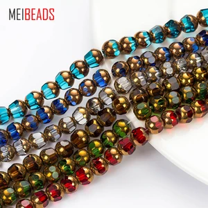 MEIBEADS хрустальный стакан круглый форма разделитель Красочные Хрустальные стеклянные бусины аксессуары для браслета DIY Изготовление ювелирных изделий EY5185