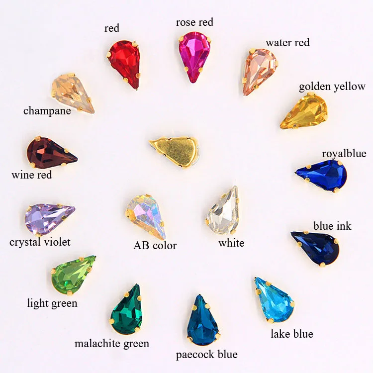 Бесплатная доставка 20 шт./упак. 8х13 мм Золотое дно поддержка каплевидное стекло