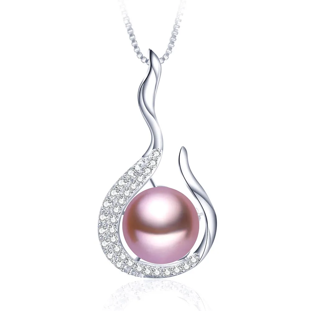 VEAMOR (Special Price) Pearl Necklaces &amp Pendants Silver Color With Tiny Cubic Zirconia Paved Jewelry Collares For Women | Украшения и