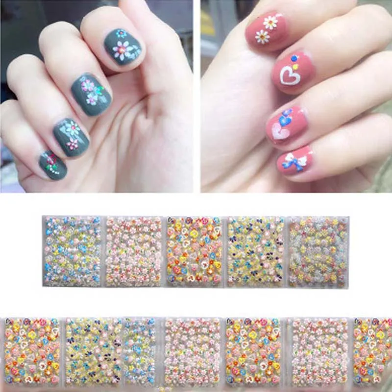 

30 Pcs 3D Nail Sticker Decals Multi-colors Flower Feature Sliders For Nail Art Tips Decoration Adhesive Water Stickers Decals E1