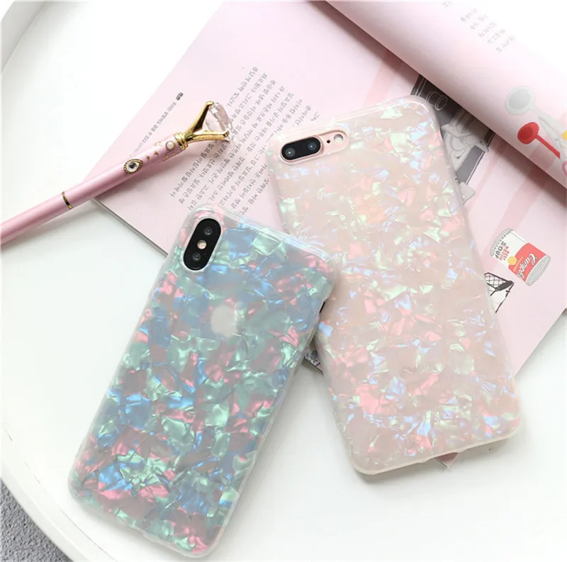 Роскошный Блестящий Мягкий силиконовый чехол из ТПУ для iPhone 6, 6 S, чехол на 6, 6splus, корпус с узором для iPhone 7, 8 X, тонкий бампер