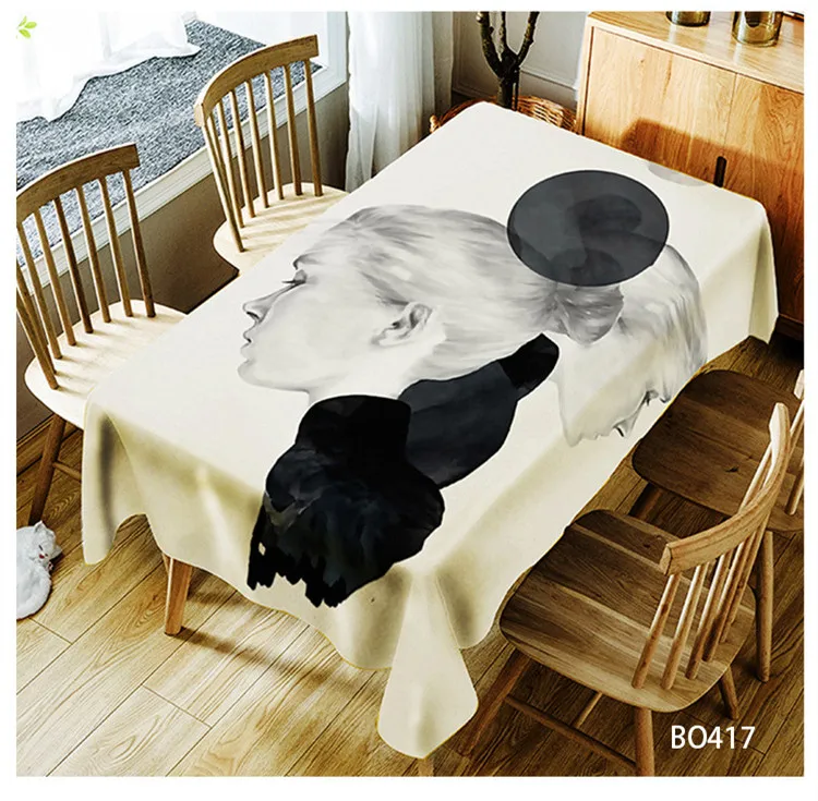 Декоративная скатерть с оранжевыми фруктами лошадью оленем водонепроницаемая плотная прямоугольная для