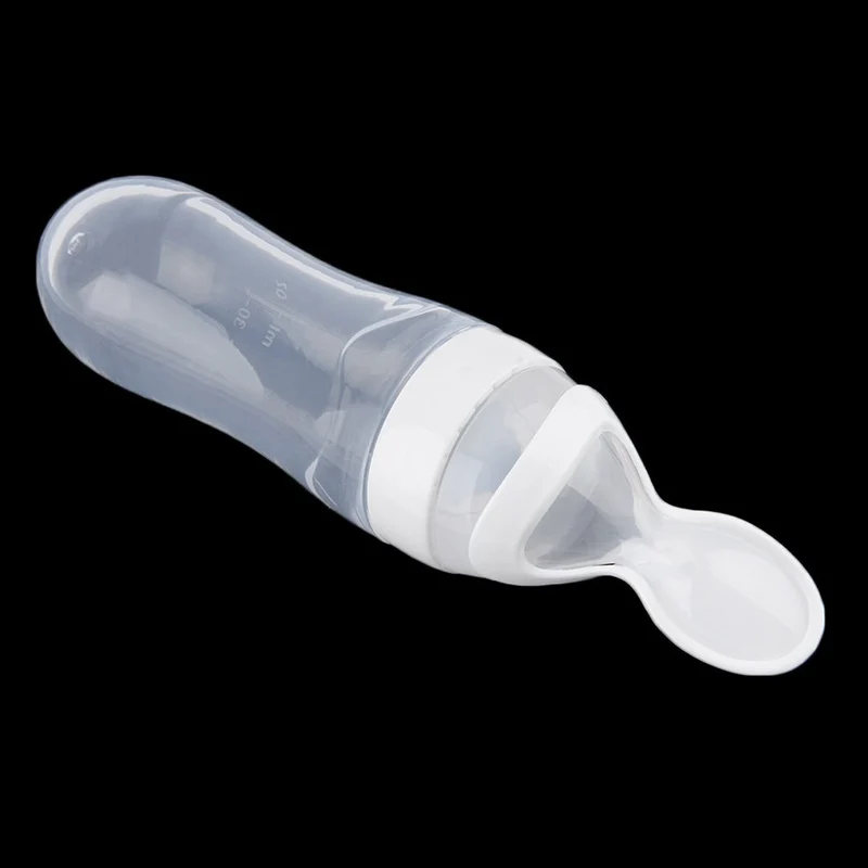 Детские Силиконовые сжимаемые бутылочки для кормления с ложкой еда рисовые