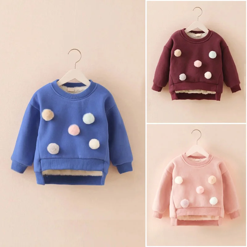 Зимняя одежда для малышей пуловер с помпоном маленьких мальчиков и девочек