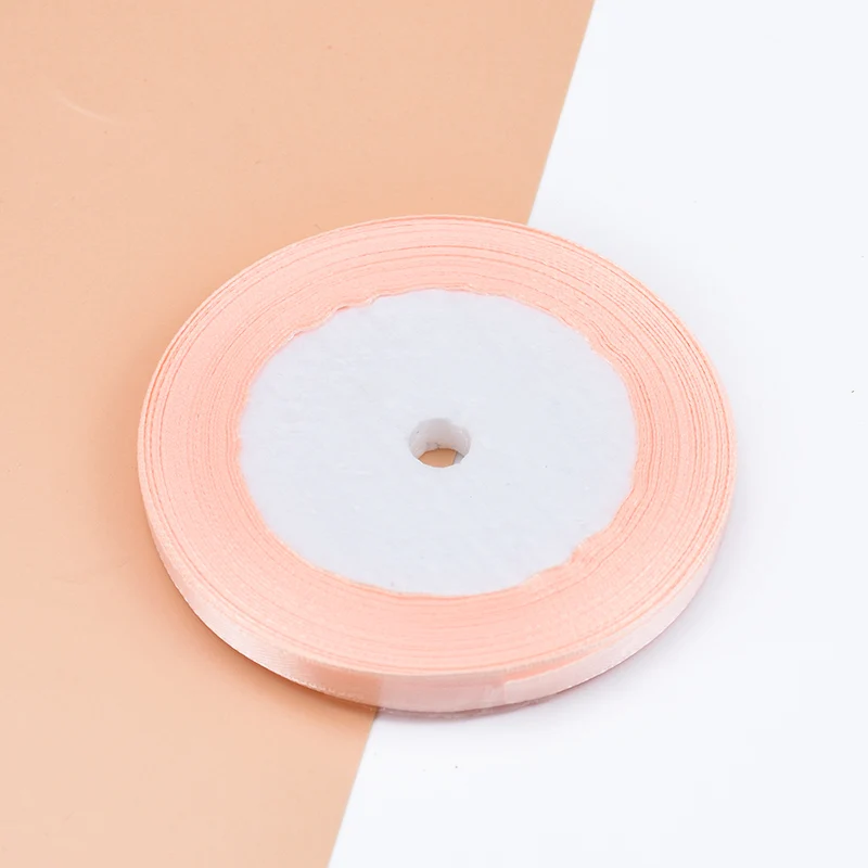 Flesh pink 25 ярдов 6 мм 22 метра атласные ленты для свадьбы рождественской вечеринки украшения DIY лук ленты для поделок открытки подарки упаковочные принадлежности - Цвет: Flesh pink