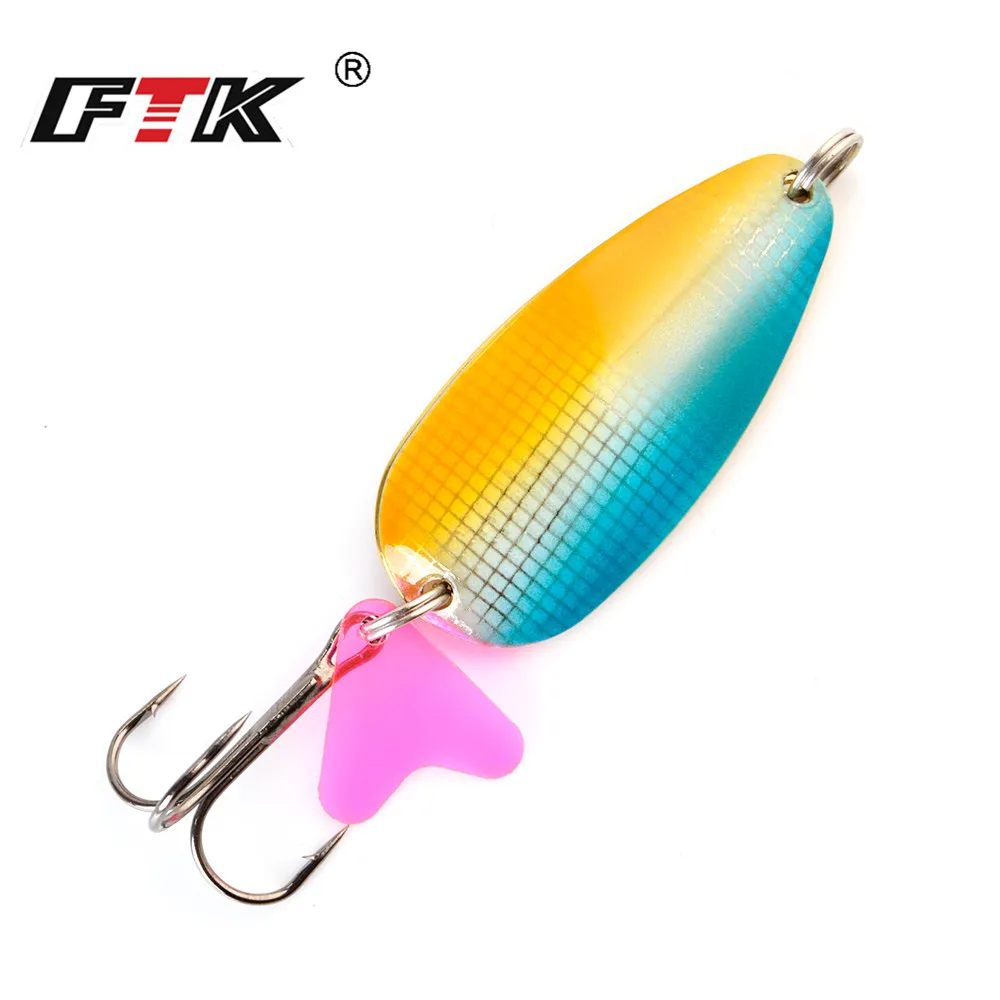 ФТК 1 шт Металл Рыбалка Spinner Щука приманку 21g/30 г/35 г жесткие приманки ложка с