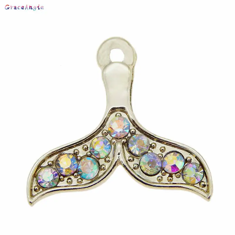 5 шт. подвески в виде хвоста русалки из цинкового сплава с эмалью 18*20 мм | Украшения