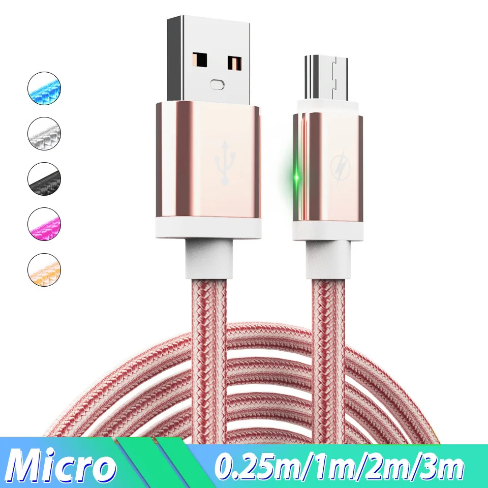 Micro usb зарядный провод кабель Microusb 3 м 2 м 3 м Micro USB кабель 2.4A для Xiaomi Redmi 7 7A 6 6A 5A Note 6 5 4 Pro
