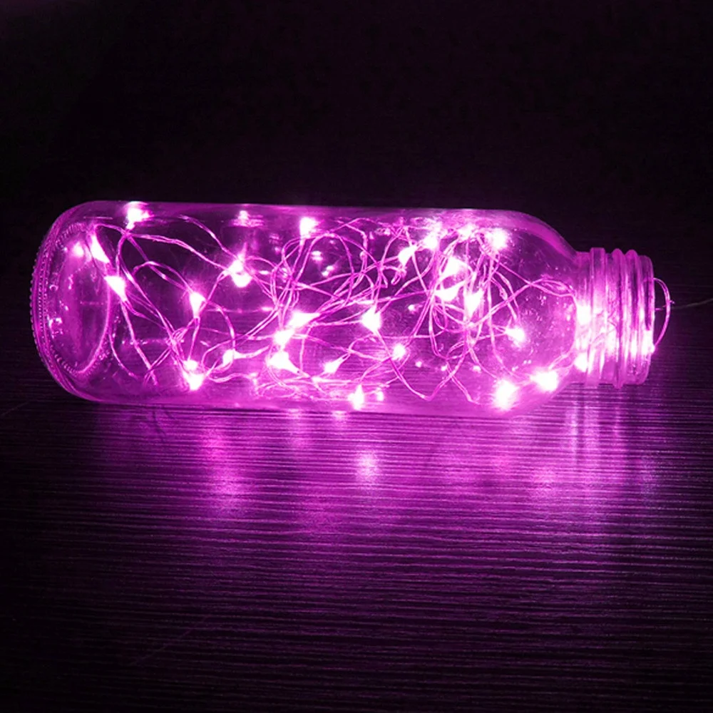 2 м 20LED кнопка на батарейках Серебряная медная проволока мини сказочные гирлянды