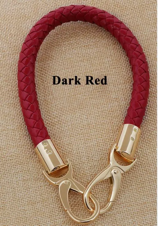 dark red Новинка 1 шт 40 см ручки для замены из искусственной кожи Плетение короткий ремень сумка аксессуары 17 цветов Золото Серебро фурнитура - Цвет: dark red