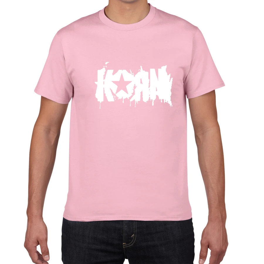 Новая летняя уличная одежда мужская футболка KORN Новая металлическая полоса футболка мужская хлопок Повседневная мужская одежда размера плюс топы тройники