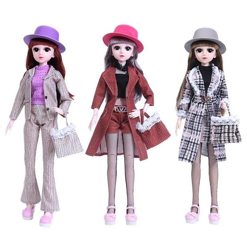 

1 комплект, кукла 1/3 BJD с модной кукольной одеждой, комплект повседневной одежды, пальто, штаны, юбка с мини-сумкой для девочки, игрушка, кукла, платье