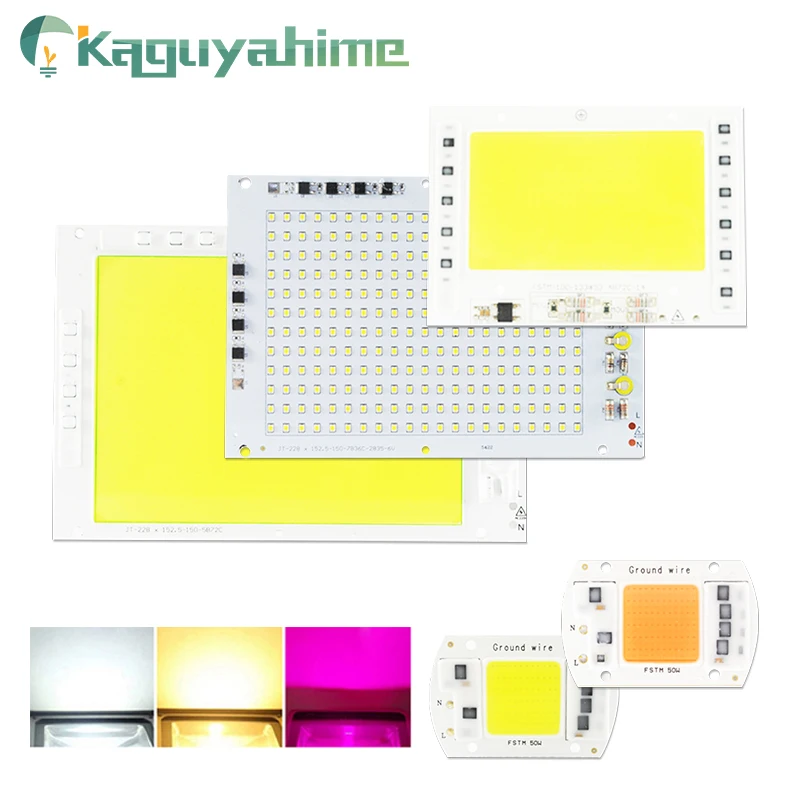 Kaguyahime 220 В светодиодный COB Чип 20 Вт 30 Вт 50 Вт 100 вт DIY прямоугольный Чип Прожектор без необходимости драйвер Светодиодный прожектор для выращивания растений