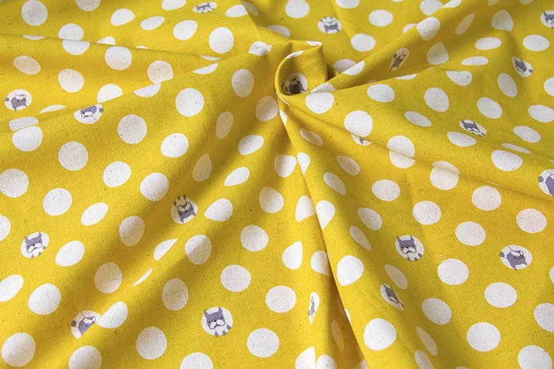 Half-Meter Japanese KOKKA Cotton Linen Fabric Patchwork Quilting Cloth Dot Dog C | Дом и сад