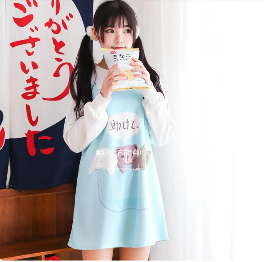 

2018 winter cute sweet round neck long-sleeved dress cosplay costume Lolita dress