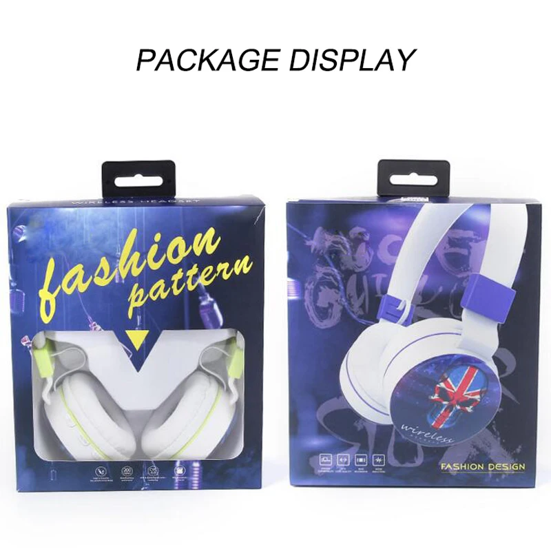 OTHA Wired Earphone Painted Skulls Feathers Headphone Wireless Bluetooth 4.2 Subwoofer Sports Card HIFI Stereo Music Headset | Электроника