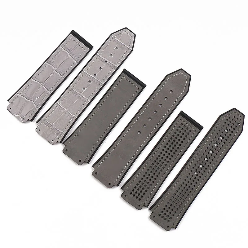 Men watch band watch accessories leather strap 19mmx25mm for HUBLOT big bang series rubber strap sports waterproof female