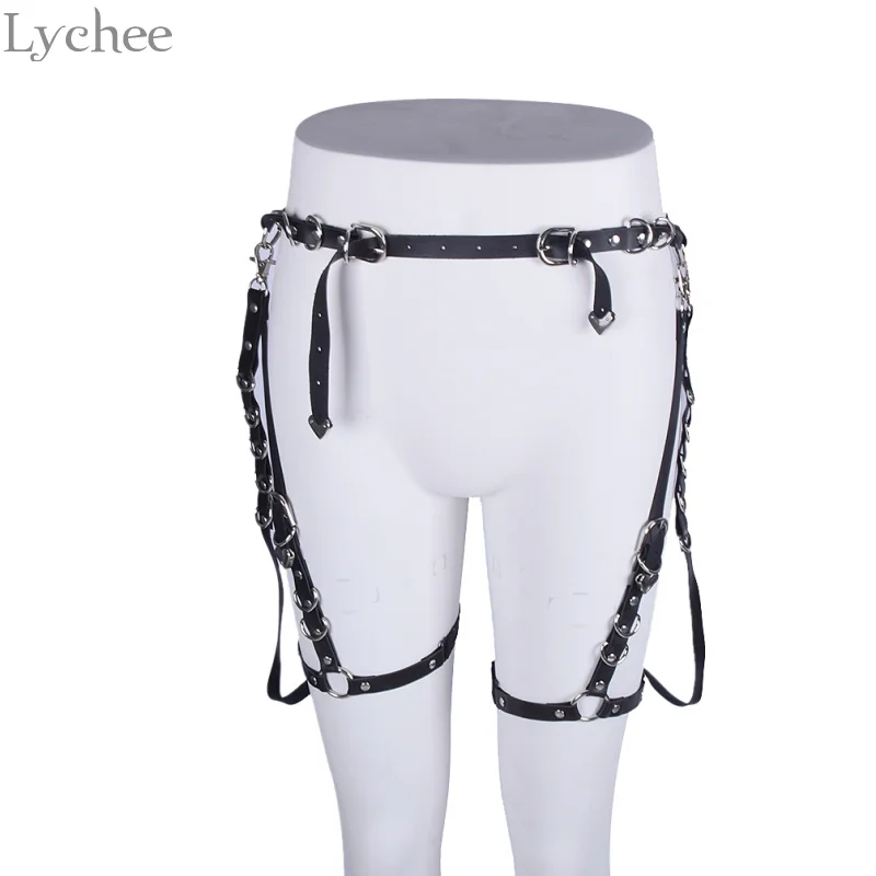 Lychee готический панк металлическое кольцо Синтетическая кожа Женская подвязка