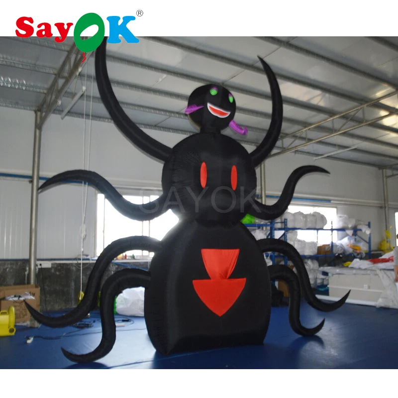 Высота 4 м черный надувной паук для Хэллоуина распродажа | Дом и сад