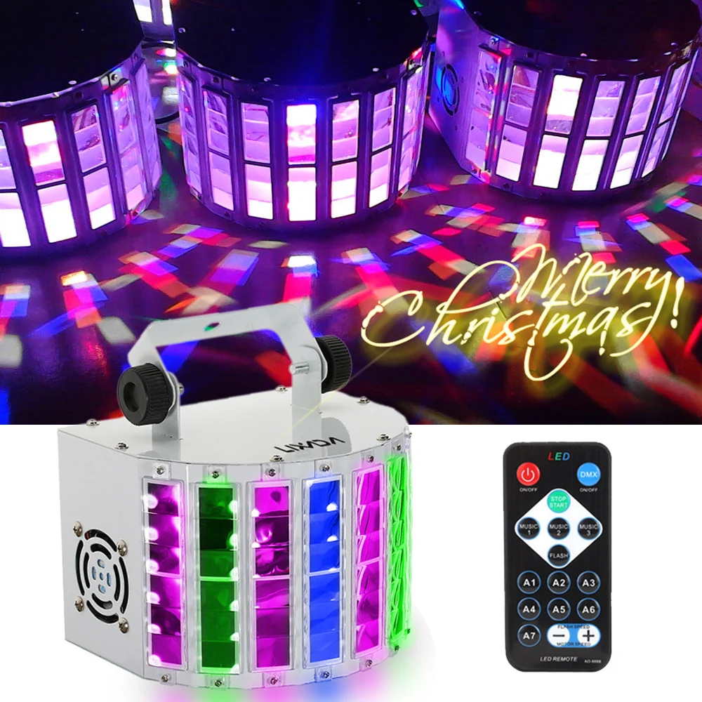 

100-240V 24W RGBW LED Stage Light 7 Channel Dmx512 Voice-activated Voice-control Automatic Control LED Projector Disco Light
