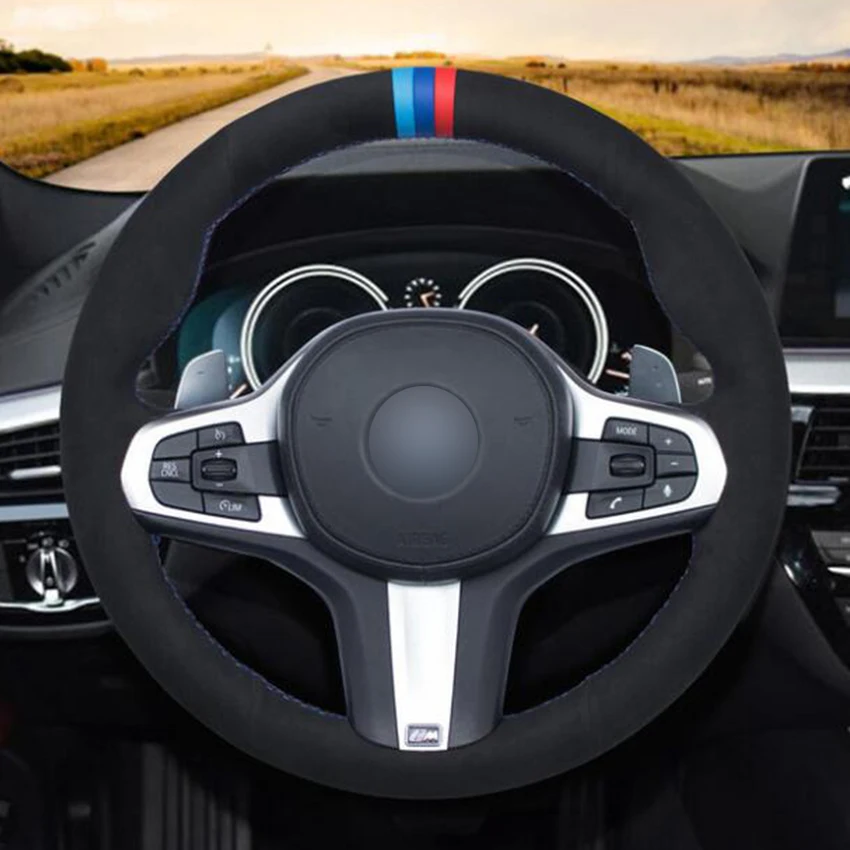 Черная замша для BMW G30 525i 530i 530d M550i M550d 2017 2018 G32 630i 640i M G11|Чехлы на руль| |