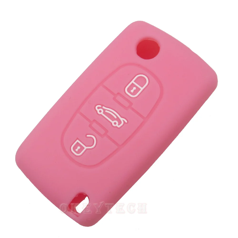 OkeyTech складной чехол для автомобильного ключа с 3 кнопками силиконовый защитная