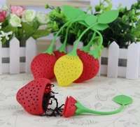 strawberry shape silicon tea infuser strainer silicon tea filler bag ball dipper